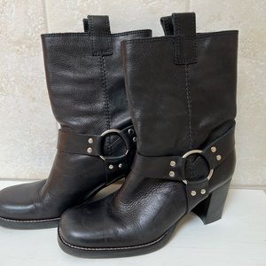 MIA black tumbled leather calf high boots